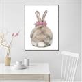 Picture of Behind Bunny with Flowers _GroupedProduct_Rectangle_Portrait_Canvas_Framed_