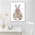 Picture of Behind Bunny with Flowers _GroupedProduct_Rectangle_Portrait_Canvas_Framed_