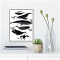 Picture of Ocean Life Black and White _GroupedProduct_Rectangle_Portrait_Canvas_Framed_