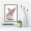 Picture of Floral In Front Bunny _GroupedProduct_Rectangle_Portrait_Canvas_Framed_
