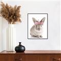 Picture of Floral In Front Bunny _GroupedProduct_Rectangle_Portrait_Canvas_Framed_