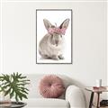 Picture of Floral In Front Bunny _GroupedProduct_Rectangle_Portrait_Canvas_Framed_