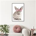 Picture of Floral In Front Bunny _GroupedProduct_Rectangle_Portrait_Canvas_Framed_