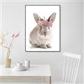Picture of Floral In Front Bunny _GroupedProduct_Rectangle_Portrait_Canvas_Framed_