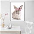 Picture of Floral In Front Bunny _GroupedProduct_Rectangle_Portrait_Canvas_Framed_