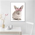 Picture of Floral In Front Bunny _GroupedProduct_Rectangle_Portrait_Canvas_Framed_