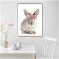Picture of Floral In Front Bunny _GroupedProduct_Rectangle_Portrait_Canvas_Framed_