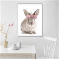 Picture of Floral In Front Bunny _GroupedProduct_Rectangle_Portrait_Canvas_Framed_