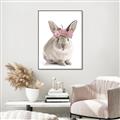 Picture of Floral In Front Bunny _GroupedProduct_Rectangle_Portrait_Canvas_Framed_