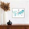 Picture of Hot Air Balloon Map  _GroupedProduct_Rectangle_Landscape_Canvas_Framed_