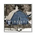 Picture of Blue Barn  _GroupedProduct_Square_Photography _GroupedProduct_Square_Canvas_Framed_