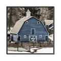 Picture of Blue Barn  _GroupedProduct_Square_Photography _GroupedProduct_Square_Canvas_Framed_