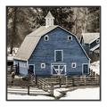 Picture of Blue Barn  _GroupedProduct_Square_Photography _GroupedProduct_Square_Canvas_Framed_