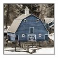 Picture of Blue Barn  _GroupedProduct_Square_Photography _GroupedProduct_Square_Canvas_Framed_