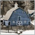 Picture of Blue Barn  _GroupedProduct_Square_Photography _GroupedProduct_Square_Canvas_Framed_