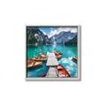 Picture of Boats on Lake _GroupedProduct_Square_Photography _GroupedProduct_Square_Canvas_Framed_