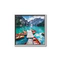 Picture of Boats on Lake _GroupedProduct_Square_Photography _GroupedProduct_Square_Canvas_Framed_