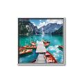 Picture of Boats on Lake _GroupedProduct_Square_Photography _GroupedProduct_Square_Canvas_Framed_