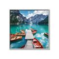 Picture of Boats on Lake _GroupedProduct_Square_Photography _GroupedProduct_Square_Canvas_Framed_