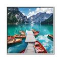 Picture of Boats on Lake _GroupedProduct_Square_Photography _GroupedProduct_Square_Canvas_Framed_