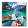 Picture of Boats on Lake _GroupedProduct_Square_Photography _GroupedProduct_Square_Canvas_Framed_
