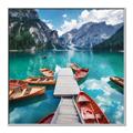 Picture of Boats on Lake _GroupedProduct_Square_Photography _GroupedProduct_Square_Canvas_Framed_