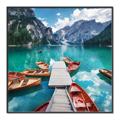 Picture of Boats on Lake _GroupedProduct_Square_Photography _GroupedProduct_Square_Canvas_Framed_