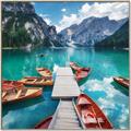 Picture of Boats on Lake _GroupedProduct_Square_Photography _GroupedProduct_Square_Canvas_Framed_
