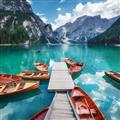Picture of Boats on Lake _GroupedProduct_Square_Photography _GroupedProduct_Square_Unframed_Print_Only_