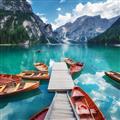 Picture of Boats on Lake _GroupedProduct_Square_Photography _GroupedProduct_Square_Unframed_Print_Only_