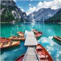 Picture of Boats on Lake _GroupedProduct_Square_Photography _GroupedProduct_Square_Unframed_Print_Only_