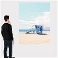 Picture of Blue Beach Day  _GroupedProduct_Rectangle_Portrait_Photography _GroupedProduct_Rectangle_Portrait_Canvas_