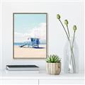 Picture of Blue Beach Day  _GroupedProduct_Rectangle_Portrait_Photography _GroupedProduct_Rectangle_Portrait_Canvas_Framed_