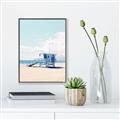 Picture of Blue Beach Day  _GroupedProduct_Rectangle_Portrait_Photography _GroupedProduct_Rectangle_Portrait_Canvas_Framed_