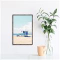 Picture of Blue Beach Day  _GroupedProduct_Rectangle_Portrait_Photography _GroupedProduct_Rectangle_Portrait_Canvas_Framed_