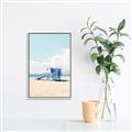 Picture of Blue Beach Day  _GroupedProduct_Rectangle_Portrait_Photography _GroupedProduct_Rectangle_Portrait_Canvas_Framed_