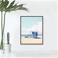Picture of Blue Beach Day  _GroupedProduct_Rectangle_Portrait_Photography _GroupedProduct_Rectangle_Portrait_Canvas_Framed_