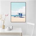 Picture of Blue Beach Day  _GroupedProduct_Rectangle_Portrait_Photography _GroupedProduct_Rectangle_Portrait_Canvas_Framed_