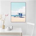 Picture of Blue Beach Day  _GroupedProduct_Rectangle_Portrait_Photography _GroupedProduct_Rectangle_Portrait_Canvas_Framed_