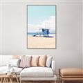 Picture of Blue Beach Day  _GroupedProduct_Rectangle_Portrait_Photography _GroupedProduct_Rectangle_Portrait_Canvas_Framed_