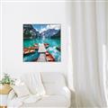 Picture of Boats on Lake _GroupedProduct_Square_Photography _GroupedProduct_Square_Canvas_Framed_