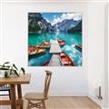 Picture of Boats on Lake _GroupedProduct_Square_Photography _GroupedProduct_Square_Canvas_Framed_