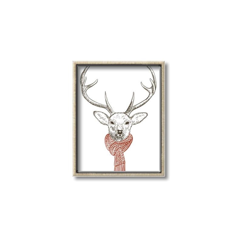 Picture of Cozy Deer _GroupedProduct_Rectangle_Portrait_Canvas_Framed_