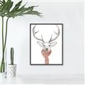 Picture of Cozy Deer _GroupedProduct_Rectangle_Portrait_Canvas_Framed_