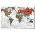 Picture of Newspaper World map  _GroupedProduct_Rectangle_Landscape_Canvas_