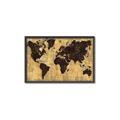 Picture of Brick Wall World Map _GroupedProduct_Rectangle_Landscape_Canvas_Framed_