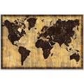 Picture of Brick Wall World Map _GroupedProduct_Rectangle_Landscape_Canvas_Framed_
