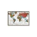 Picture of Newspaper World map  _GroupedProduct_Rectangle_Landscape_Canvas_Framed_