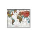 Picture of Newspaper World map  _GroupedProduct_Rectangle_Landscape_Canvas_Framed_
