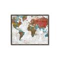 Picture of Newspaper World map  _GroupedProduct_Rectangle_Landscape_Canvas_Framed_